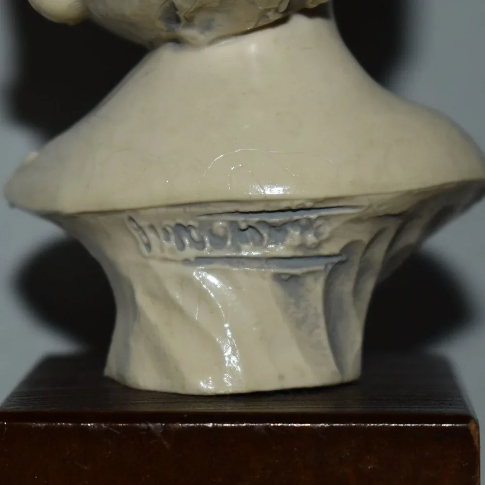 Antique Vintage Petit Resin Small Sculpture Smiling Boy Bust Decor
